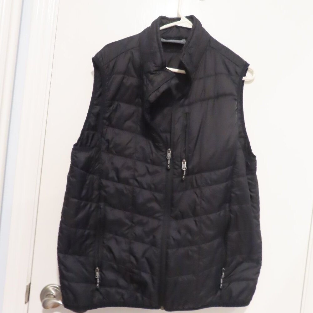 Free Country Lightweight Warm Synthetic Fill Quilted Black Vest XL 5 Pockets